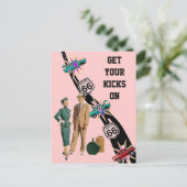 郵便はがきはルート66のレトロのスタイルのあなたの蹴りを得ます ポストカード (スタンド正面)