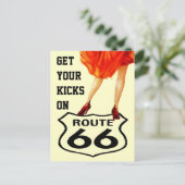 郵便はがきはルート66のレトロのスタイルのあなたの蹴りを得ます ポストカード (スタンド正面)