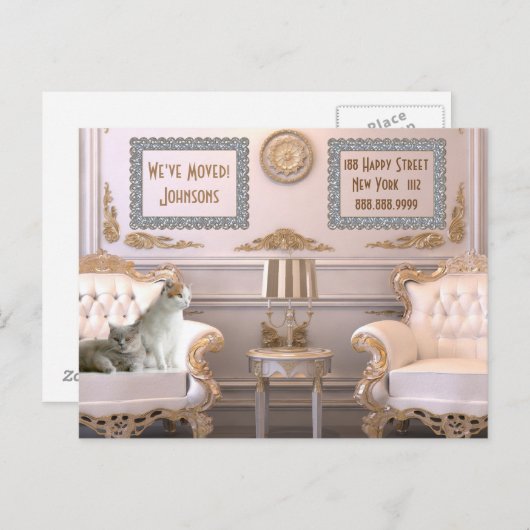 郵便はがきを移転しパーソナライズされたた 案内ポストカード (正面/裏面)