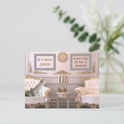 郵便はがきを移転しパーソナライズされたた 案内ポストカード (スタンド正面)