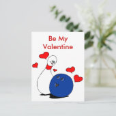 郵便はがきバレンタインのボーリング・ピンおよび球 シーズンポストカード (スタンド正面)