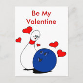 郵便はがきバレンタインのボーリング・ピンおよび球 シーズンポストカード (正面)