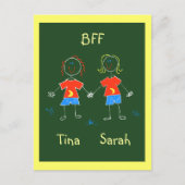 郵便はがきパーソナライズなBFFの友情の表現のPC ポストカード (正面)