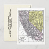 郵便はがき: カリフォルニアおよびネバダ1921年の地図 ポストカード (正面/裏面)