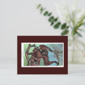 郵便はがき-チンパンジー ポストカード (スタンド正面)