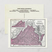 郵便はがき: ヴァージニア1921年の地図 ポストカード (正面/裏面)