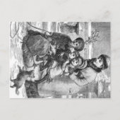 郵便はがき-冬場面家族 ポストカード (正面)