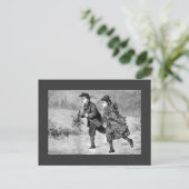 郵便はがき-冬場面黒及び白 ポストカード (スタンド正面)