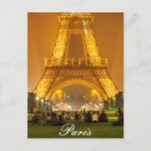 郵便はがき|夜|パリのエッフェル塔 ポストカード (正面)