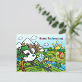 郵便はがき"幸せなPostcrossing!" -ハトポスト ポストカード (スタンド正面)