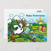 郵便はがき"幸せなPostcrossing!" -ハトポスト ポストカード (正面/裏面)