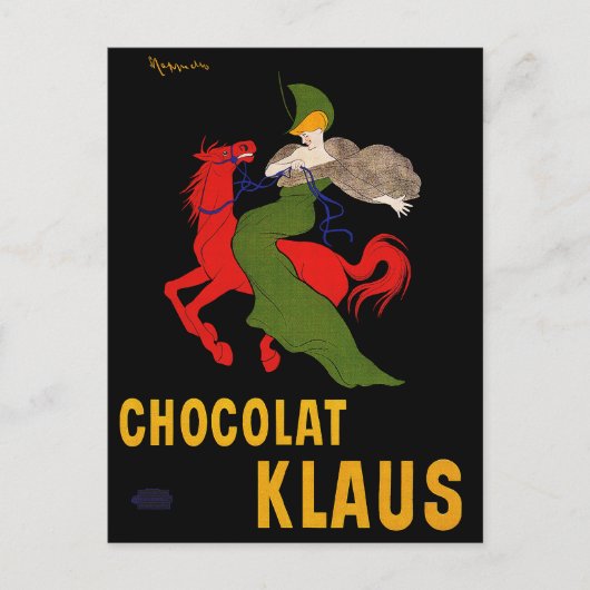 郵便はがき: Chocolat Klaus - Leonetto Cappiello ポストカード (正面)