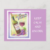 郵便はがき- VINO!  メルローで私がありました! ポストカード (正面)