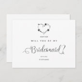 郵便は私の花嫁の黒いハートおもしろいになる ポストカード (正面/裏面)