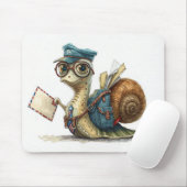 郵便を配達するカタツムリ郵便配達人 マウスパッド (マウス)