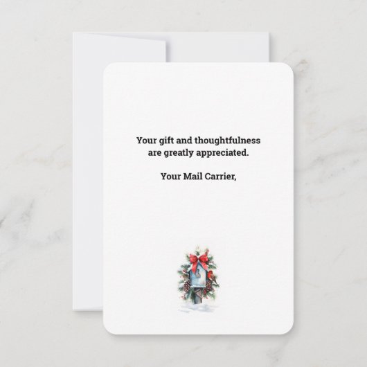 郵便カスタム女性の手紙のキャリアのクリスマス サンキューカード (裏面)