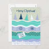 郵便キャリアの雪片Scrapbookgのためのクリスマス シーズンポストカード (正面/裏面)