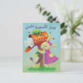 郵便ハグ(世界ハガキ2023年) ポストカード (スタンド正面)