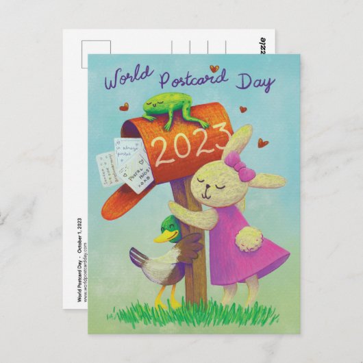 郵便ハグ(世界ハガキ2023年) ポストカード (正面/裏面)