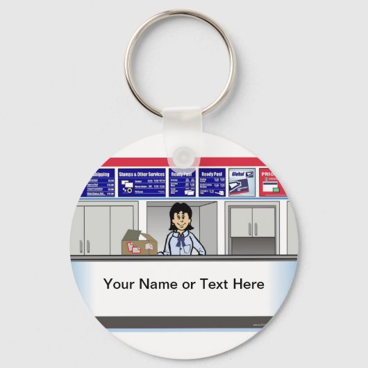 郵便パーソナライズされたカウンターの女性漫画 キーホルダー (正面)