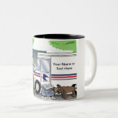 郵便パーソナライズされた員 – 男性漫画 ツートーンマグカップ (正面右)