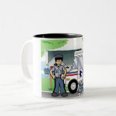 郵便パーソナライズされた員 – 男性漫画 ツートーンマグカップ (正面左)