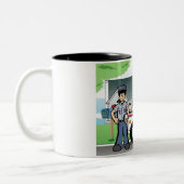郵便パーソナライズされた員 – 男性漫画 ツートーンマグカップ (左)