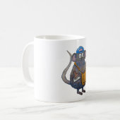 郵便ポストの郵便配達員の郵便集配人はマウス感謝していしています コーヒーマグカップ (正面左)