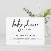 郵便モダンミニマルでのベビーシャワー |青 招待状 (スタンド正面)