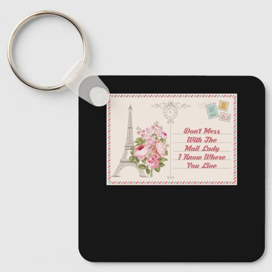 郵便レディーキャリアメール郵便で混乱しない キーホルダー (正面)