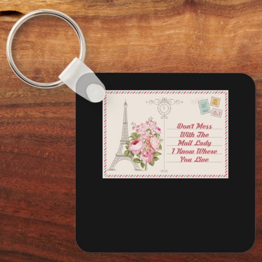 郵便レディーキャリアメール郵便で混乱しない キーホルダー (正面)