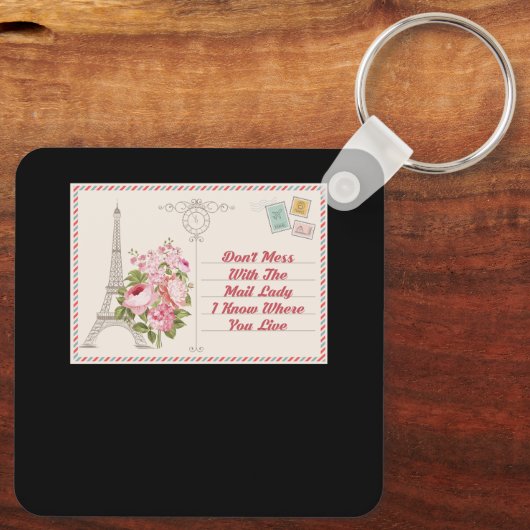 郵便レディーキャリアメール郵便で混乱しない キーホルダー (裏面)