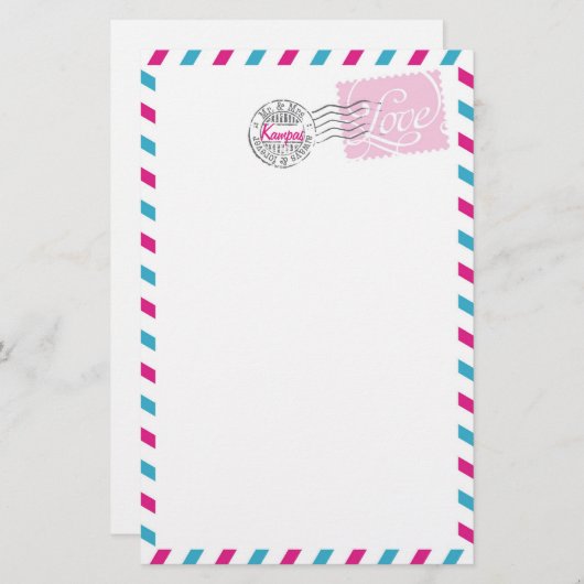 郵便事業回収文房具ピンクアクア 便箋 (正面/裏面)