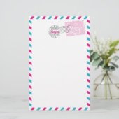 郵便事業回収文房具ピンクアクア 便箋 (スタンド正面)