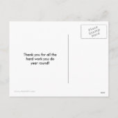 郵便人か女性Christmas Holiday Thank シーズンポストカード (裏面)