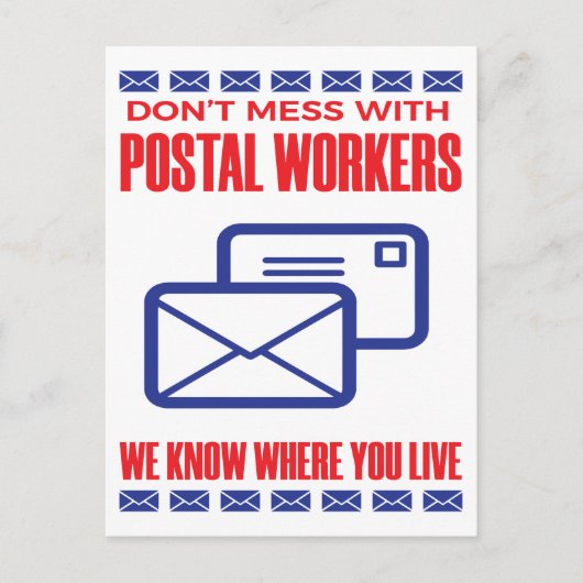 郵便人郵便運送業者Tにおもしろい干渉しない ポストカード (正面)