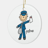 郵便作業員スティック図 セラミックオーナメント (左)