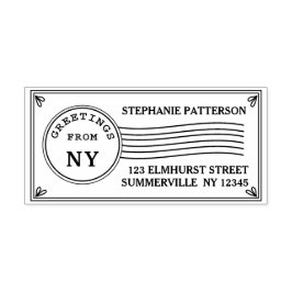 郵便切手あいさつ文差出人住所 ラバースタンプ