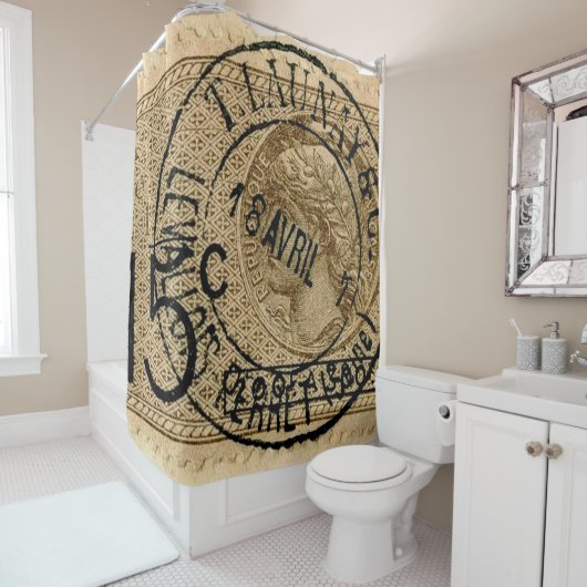 郵便切手シャワーカーテン シャワーカーテン (インサイチュ)