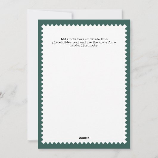 郵便切手スクエアフォトグリーンホリデーカード シーズンカード (裏面)