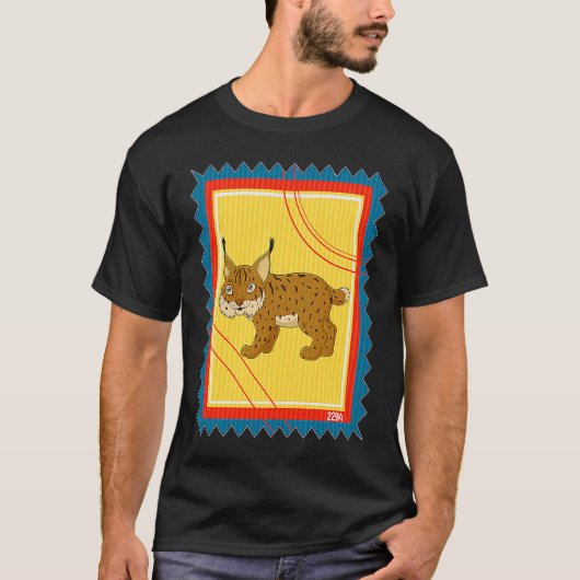 郵便切手ワイルドキャット・カラカル Tシャツ (正面)