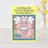 郵便切手誕生日カード(Version 2) カード (黄色い花)