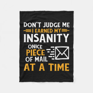 郵便労おもしろい働者宅配便引用文 フリースブランケット