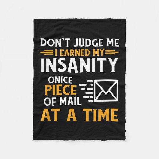 郵便労おもしろい働者宅配便引用文 フリースブランケット (正面)