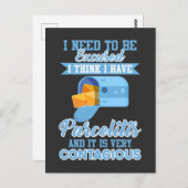 郵便労おもしろい働者郵便人郵便運送業者小包 ポストカード (正面/裏面)