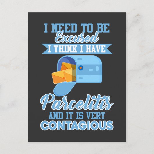 郵便労おもしろい働者郵便人郵便運送業者小包 ポストカード (正面)