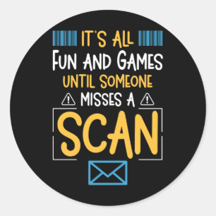 郵便労おもしろい働者郵便配達人 ラウンドシール