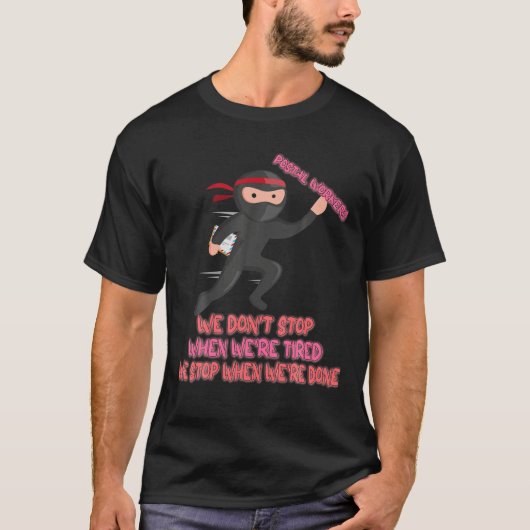 郵便労ストップ働者のことわざ Tシャツ (正面)