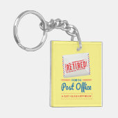 郵便労パーソナライズされた働者退職郵便配達人 キーホルダー (正面左)