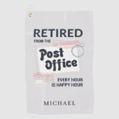 郵便労パーソナライズされた働者退職郵便配達人 ゴルフタオル (正面)